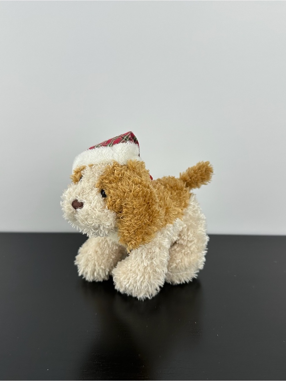 Ganz RARE Soft Spot Christmas Ornament with Tune Dog 5” HX7361 Plush Sound Works